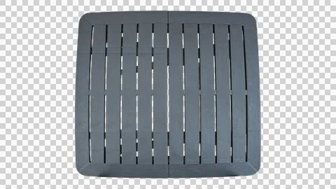 Black plastic garden table view from above Stock Photos