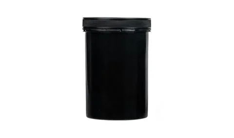 Black plastic jar Stock Photos