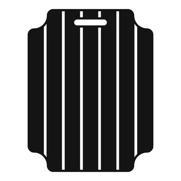 Black plastic kitchen cutting board with hanging hole and rounded corners Stock Illustration