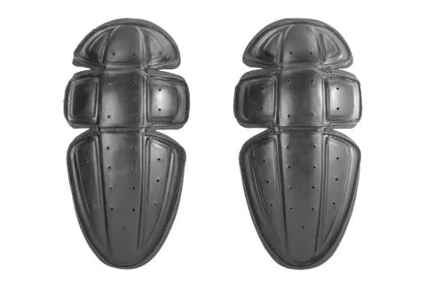 Black plastic knee protector, kneepads, guard protectors, safety for protecti Stock Photos
