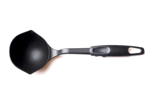 Black plastic ladle Stock Photos
