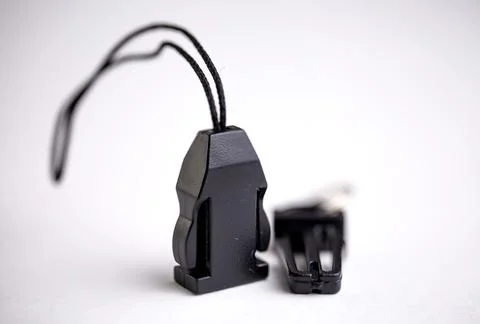 A black plastic lock is isolated on a white background Stock Photos