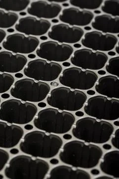 Black plastic pattern abstract squares background plastic Foto stock