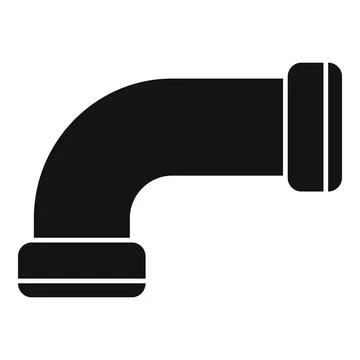 Black plastic pipe fitting with ninety degree curve Stock Illustration