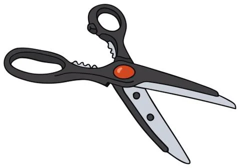 Black plastic scissors Stock Illustration