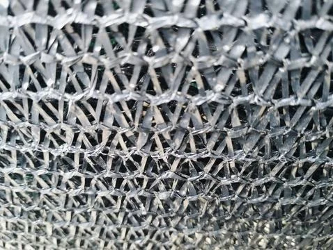 Black Plastic Shade Net Pattern Texture Background Close-Up Stock Photos