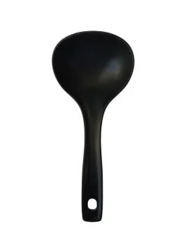 Black plastic spoon Stock Photos