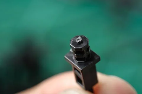 Black plastic sprue Foto stock