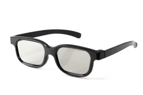 Black plastic sun protective 3d glasses Stock Photos