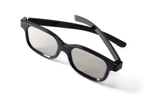 Black plastic sun protective 3d glasses Stock Photos