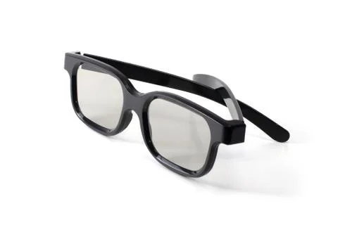 Black plastic sun protective 3d glasses Stock Photos