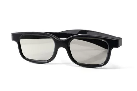 Black plastic sun protective 3d glasses Stock Photos