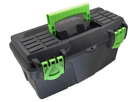 Black plastic tool box Stock Photos