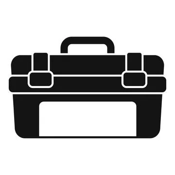 Black plastic toolbox holding tools for repairing 스톡 일러스트