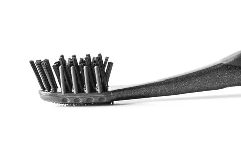 Black plastic toothbrush Stock Photos
