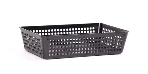Black plastic tray Stock Photos
