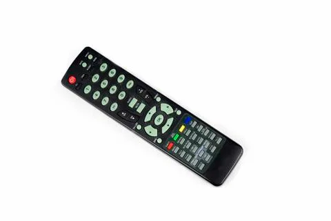 Black plastic tv remote control Stock Photos