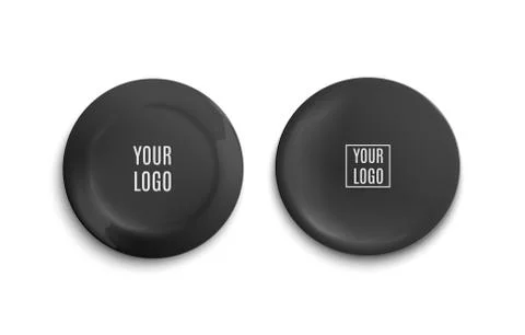 Black plates set for your logo or sign realistic vector illustration isolated. Stock Illustration