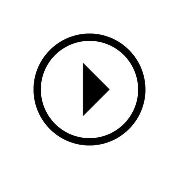Black play button icon isolated on a transparent background Stock Illustration