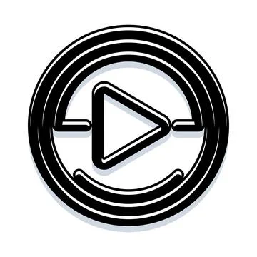 Black play button icon for media player Stock Illustration