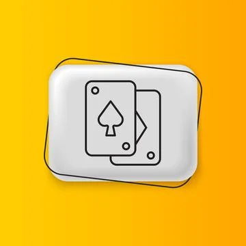 Black Playing cards icon isolated on yellow background. Casino gambling. Si.. 스톡 일러스트
