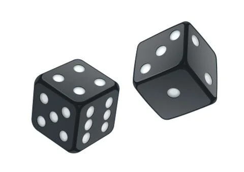 Black playing dice. Stock Illustration