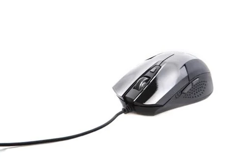 Black playing game computer mouse on white background 写真素材
