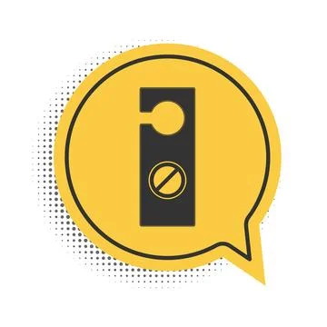 Black Please do not disturb icon isolated on white background. Hotel Door Hanger Stock Illustration
