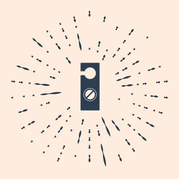Black Please do not disturb icon isolated on beige background. Hotel Door Hanger Stock Illustration