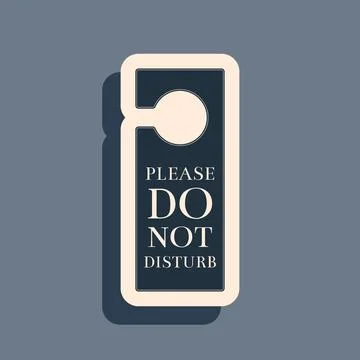 Black Please do not disturb icon isolated on grey background. Hotel Door Hanger 库存插图