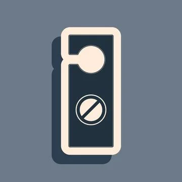 Black Please do not disturb icon isolated on grey background. Hotel Door Hanger Stockillustratie