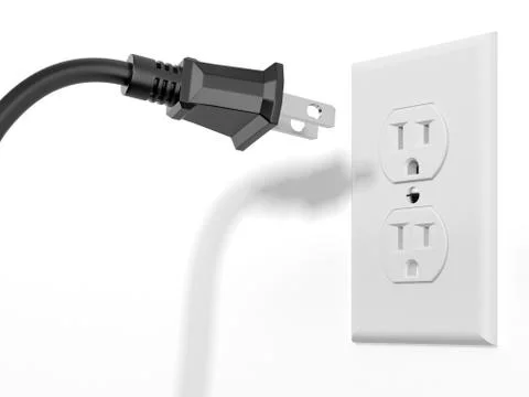 Black plug and white socket 库存插图