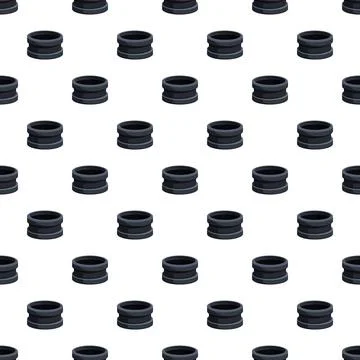 Black plumbing pipe connector repeating pattern background Stock Illustration