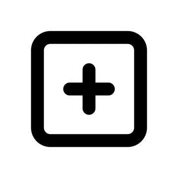 Black Plus Sign Square Icon Illustrazione stock