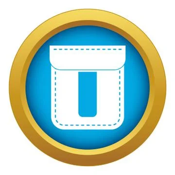 Black pocket icon blue vector isolated Illustrazione stock