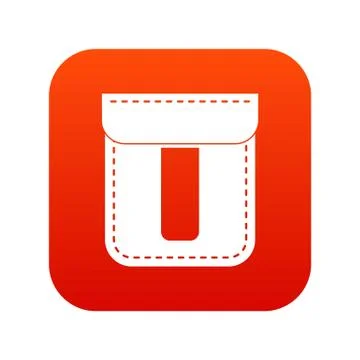 Black pocket icon digital red Illustrazione stock