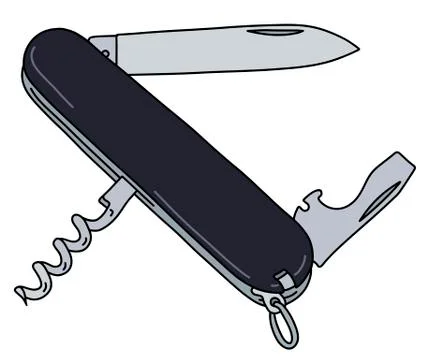 The black pocket knife Stock Illustration