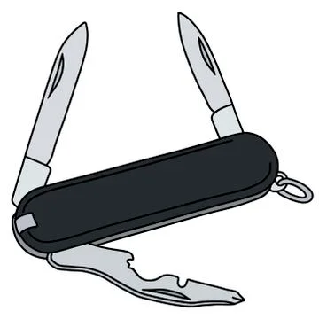 The black pocket knife Stock Illustration