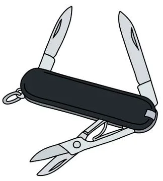 The black pocket knife Stock Illustration