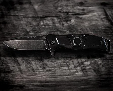 Black Pocket Knife Stock Photos