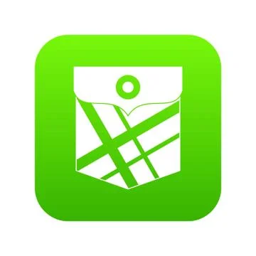 Black pocket patch icon digital green Stock Illustration
