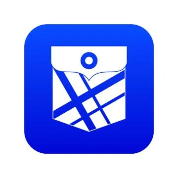 Black pocket patch icon digital blue 스톡 일러스트