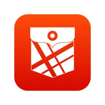Black pocket patch icon digital red Stockillustratie