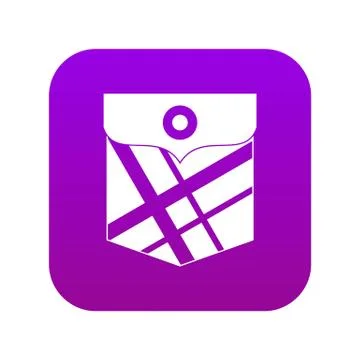 Black pocket patch icon digital purple Stock Illustration