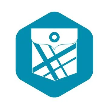 Black pocket patch icon, simple style Stock Illustration