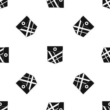 Black pocket patch pattern seamless black Stock Illustration