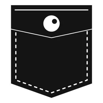 Black pocket symbol icon, simple style Stock Illustration