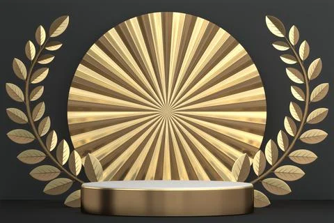 Black podium on background minimal design. 3D rendering Stock Illustration