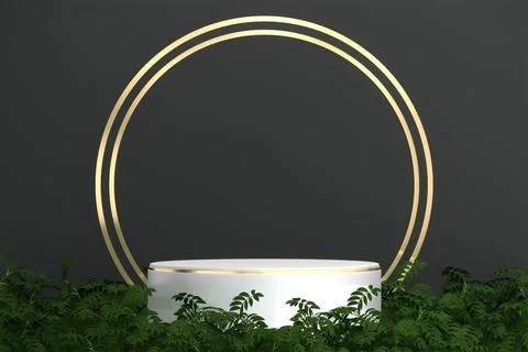 Black podium on background minimal design. 3D rendering Stock Illustration