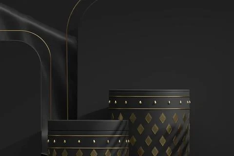 Black podium for product present 3d rendering background Stock Illustration